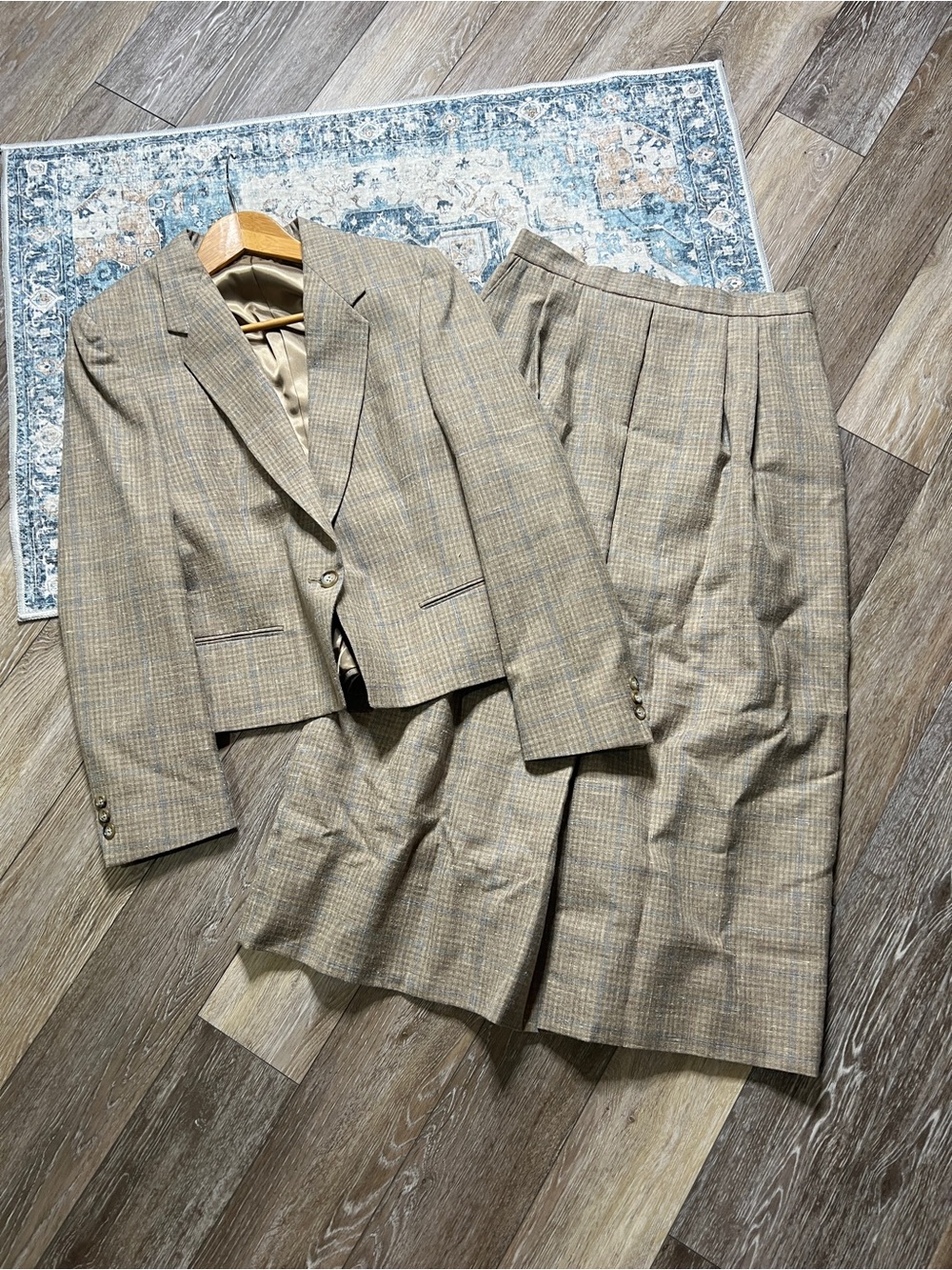 Vintage The Ragalia Collection plaid blazer skirt set